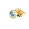 NKlaus Single Stud Earrings Genuine Blue Topaz Yellow Gold 585