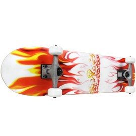 Krown Rookie Complete Skateboard,Red/White Flame