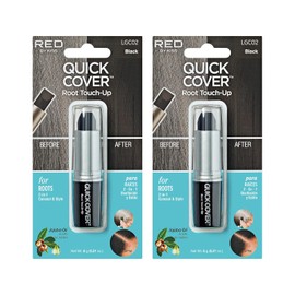 KISS Quick Cover Gray Hair Raíz Retoque Stick (2 unidades, negro)