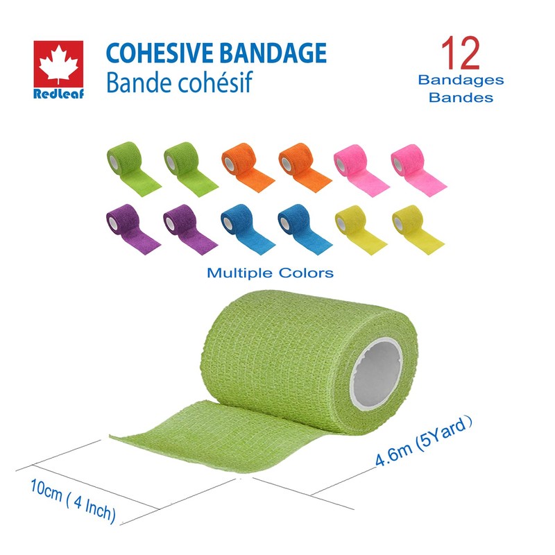 Redleaf Cohesive Bandage, non-sterile,4" x 5 Yards 12 rolls/box CB0405
