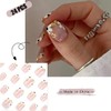 Flower Press on Nails Short Square Spring Floral Fake Nails