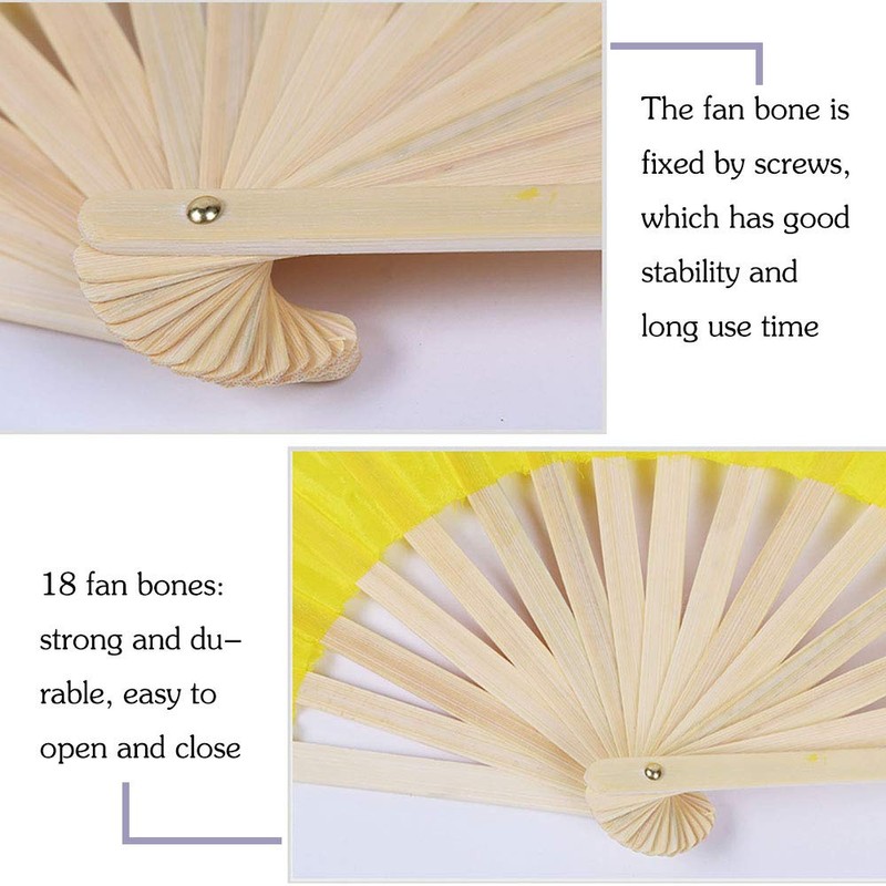 WEISIPU 1.8m Belly Dance Fan Handmade Bamboo Fans Artificial Silk