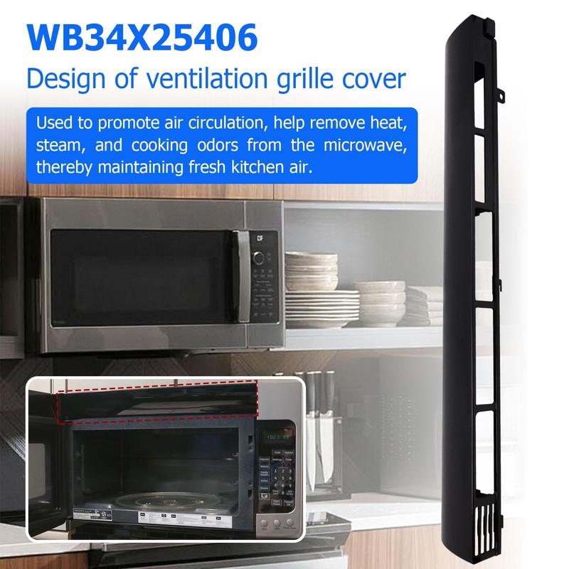 2PC WB34X25406 Replacement Microwave Vent Grille for GE 4465386, AP6040821,