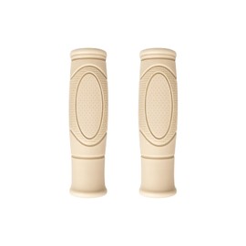 1 Pair of Bicycle Handlebar Grips 125 mm Long Ergonomic Non-Slip Cream Beige