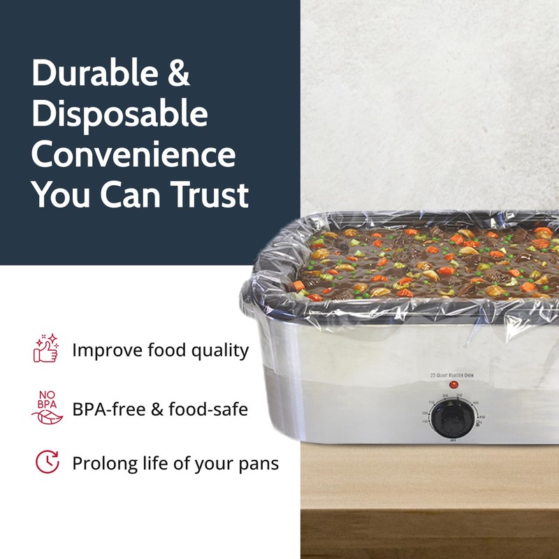 PanSaver Cooking Liners - Disposable Electric Roasting Pan Liners for