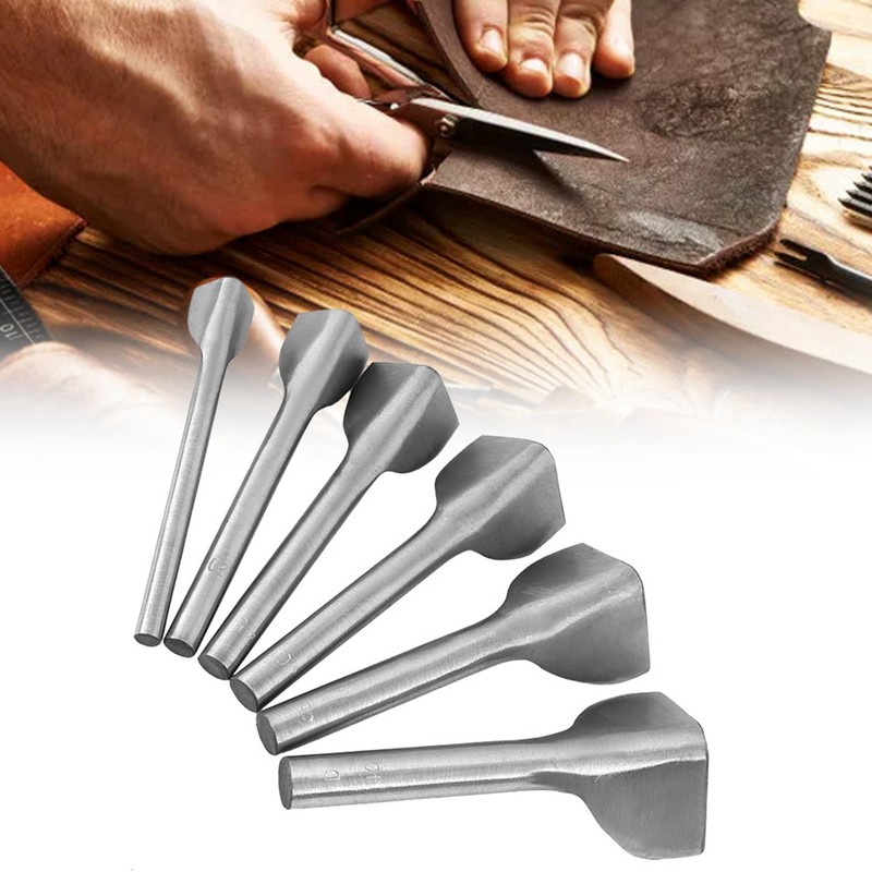 6pcs /set DIY Leather Carft V Shape Punch Belt End
