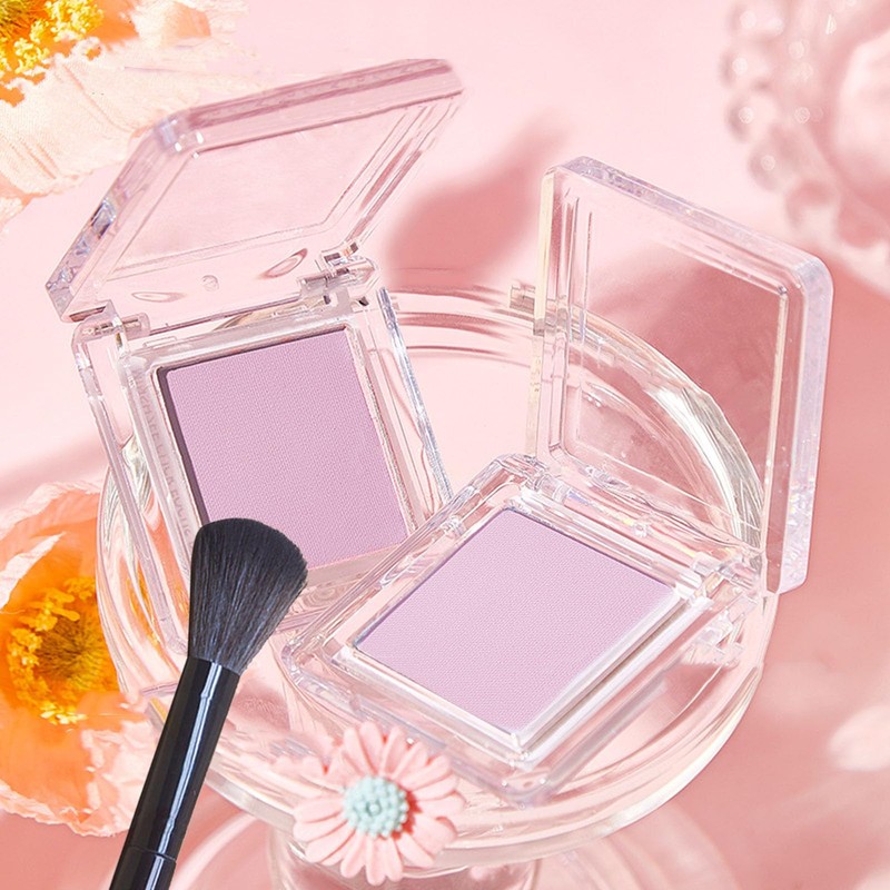 Nude Blushers for Cheeks, Purple Peach Powder Blush Korean Makeup