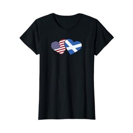 Scotland USA Flag T Shirt Heart Scottish American Love T-Shirt