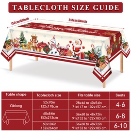 Tiamon Christmas Tablecloth Xmas Table Cover Rectangle Fabric Tablecloth Winter Snowman Tablecloth Gnome Vintage Tablecloth for Farmhouse Decor Holiday Party Supplies (52 x 70 Inch)