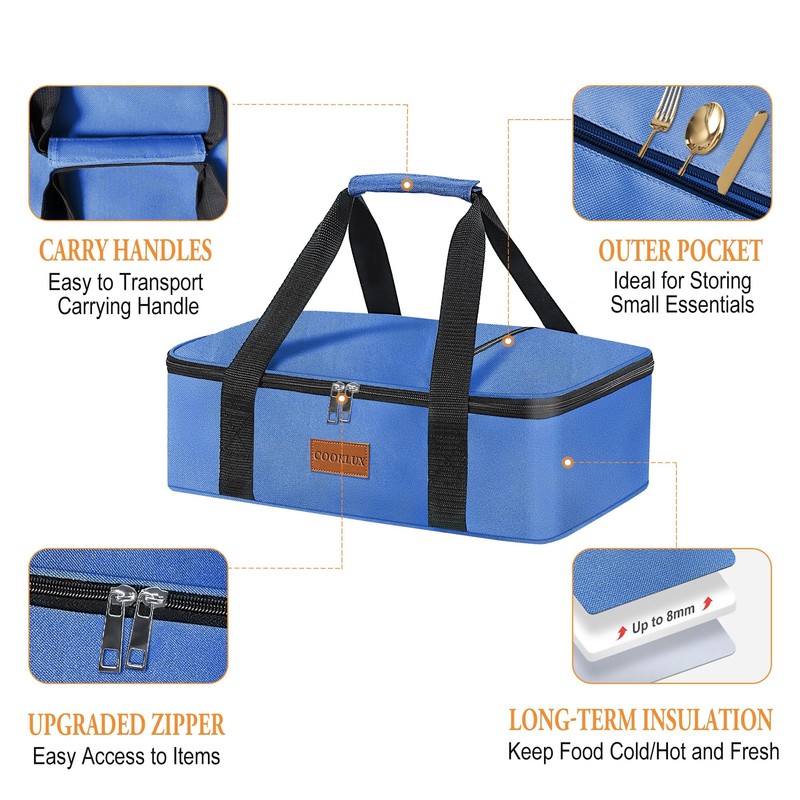 Cooklux Insulated Casserole Carrier - Single Layer Design, Thermal Bag