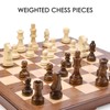 AMEROUS Wooden Chess & Checkers Set with Upgraded Weighted Chess