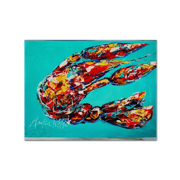 Caroline's Treasures MW1161PLMT Lucy The Crawfish in Blue Fabric Placemat