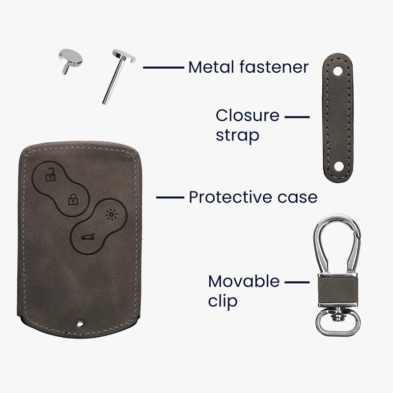 kwmobile Car Key Case Compatible with Renault 4-Button Car Key
