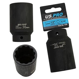 US PRO B1369 36mm 1/2'' Drive Double Deep Metric Impact Socket Bi Hex