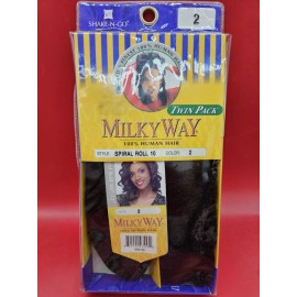 MILKY WAY Shake-N-Go Milky Way Spiral Roll 10 Twin Pack 100% Human Hair Color 2 NWT