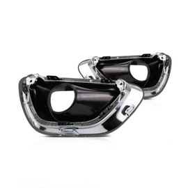 KarParts360 For Jeep Grand-Cherokee Fog Light Trim 2014 2015 2016 Driver & Passenger Side Pair/Set | Black & Chrome | w/Chrome Trim | DOT/SAE | CH1038147 + CH1039147