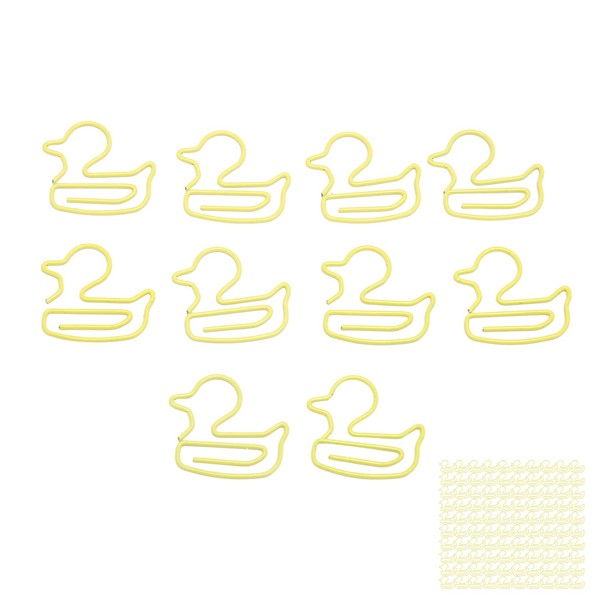 Pack of 100 Yellow Duck Paper Clips, Yellow Paper Clips,