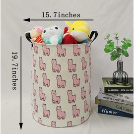 MAIZMZ Baby Storage Basket Kids Hamper Nursery Bins Organizer Gift Toy Box Laundry Basket for Women Large Canvas Collapsible Chest for Home/Dorm/Office/Closet/Shelf/Room Decor