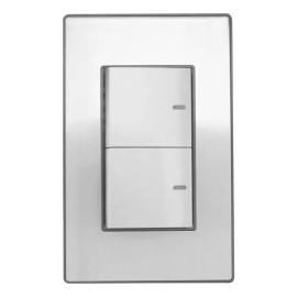 Placa Sanelec Con Apagador Sencillo Y Escalera Paquete 3 Pz Gris