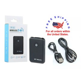 Naptronics 2in1 Wireless USB 4.2 Bluetooth Receiver TV, Music AUX Audio Transmitter 3.5mm