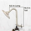 Shower Head Extension Arm with Flange,10.5 Inch High-Rise Curved S