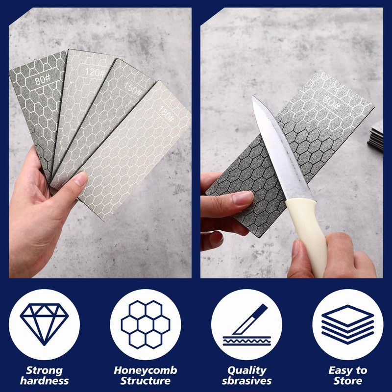 15 Pcs Diamond Sharpening Stone, Diamond Lapping Plate with Extra