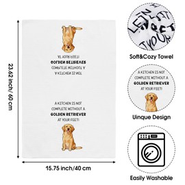 Golden Retriever Dog Mom Gifts for Mothers Day Funny Golden Retriever Decor Kitchen Towels Dish Towel 16×24 Inch Dog Lovers Accessories Hand Towels for Bathroom Kitchen Home Housewarming Gift Basket