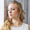 Beautiful oval hanging earrings; surprise every day for women (turquoise