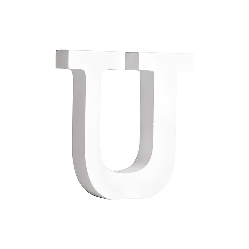 Rayher MDF letter U, white, 11 x 11 cm, thickness