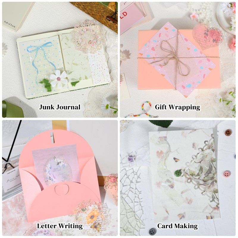 60 Sheets Scrapbook Paper Boho Floral Scrapbooking Paper 6 Packs