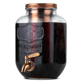Brew To A Tea Cold Brew Coffee Maker, 1 Gallon, Rose Gold, Mason Jar, 16 Servings