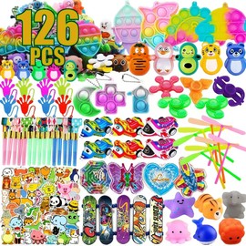 Dilycery 126 Pcs Treasure Box Toys for Classroom, Prizes for Kids Students, Goodie Bags Stuffers Pinata Filler, Bulk Carnival Prizes, Birthday Party Favors for Kids 4-8