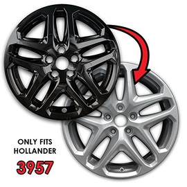 Upgrade Your Auto 17" 4pc Gloss Black Overlay Wheel Skins Covers (Set of 4) for Ford Fusion 2013-2016