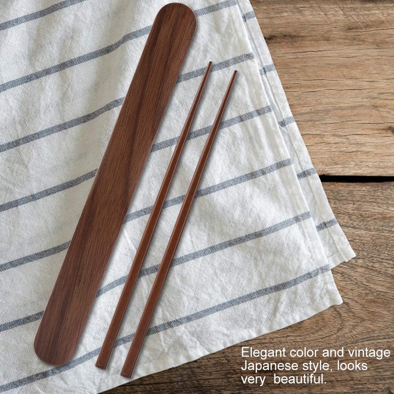 HAOHIZE Chopsticks Storage Box, Portable Eco-Friendly Wooden Reusable Travel Case
