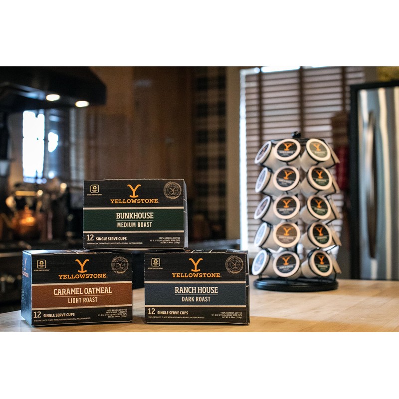 Yellowstone Bunkhouse Medium Roast Coffee, Single Serve Recyclable Pods/Cups, 100%