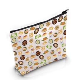 VAMSII Filipino Lover Gift Filipino Food Design Makeup Bag Filipino Cuisine Cosmetic Bag Filipino Culture Lover Gift Filipino Trip Gift (Filipino Food Design M C)