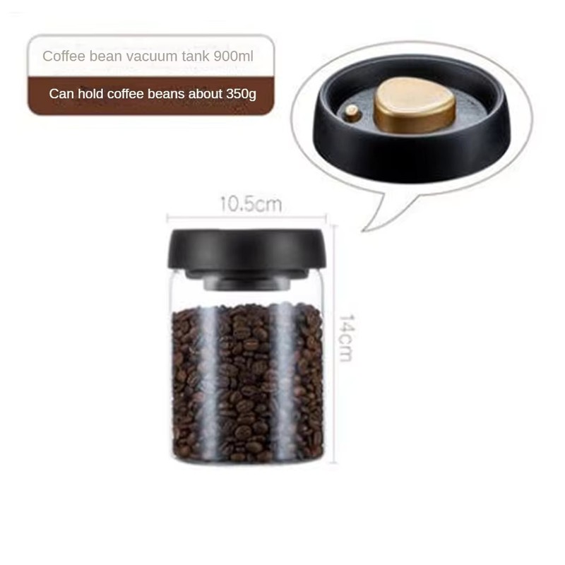 Press-Down Vacuum Glass Storage Canister with Air Release Valve, Airtight