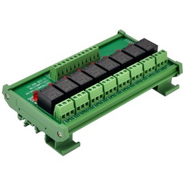 Electronics-Salon DIN Rail Mount 8 SPDT Power Relay Interface Module. (Operating Voltage: DC 12V)