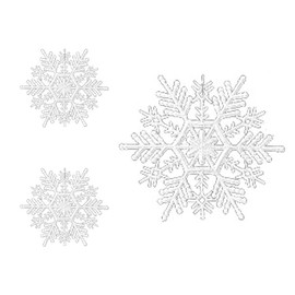 3 Pcs ZONADAH Christmas Snowflake Ornament 10CM Winter Snowflake Pattern Hanging Ornament White Plastic Snow Flakes Ornaments for Indoor Outdoor Decor