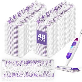 AIR U+ 48 Pack Disposable Power Mop Pads Refills for Swiffer Power Mop, Unscented 14-Layer Thickened Multi-Surface Replacement Mopping Refills Pads for Floor Surface Cleaning