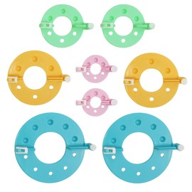 8 Pcs Pompom Makers, 4 Sizes Pom pom Makers, Reusable DIY Fluff Balls Knitting Craft Easy Way to Make Pompoms for Fluff Ball Weaver Needle Craft DIY Wool Knitting Craft Tool Set Decoration