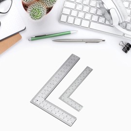 Stainless Steel L-Shaped Carpenter Square, 90-Degree Ruler, Professional Engineering Tool