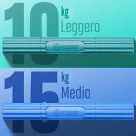 FitBeast Set di 2 barre per esercizi a mano per la terapia fisica, allevia il dolore tendinite e migliora la forza di presa, recupero da lesioni, avambraccio (set di 2 pezzi, verde blu)