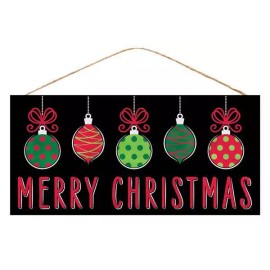 Craig Bachman Merry Christmas Ornament Plaque, Red/Emer/Blk/L