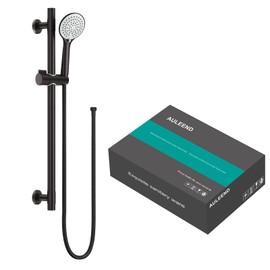 AULEEND Shower Slide Bar Handheld Shower Head with Hose, 5-Function Hand Shower with Wall Mount，shower slide bar,adjustable height shower head (A-round, ORB)