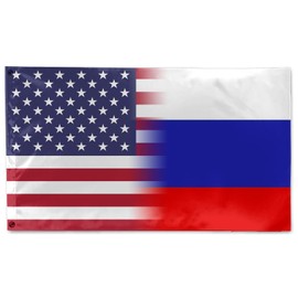 USA Russian Friendship Flag - Indoor and Outdoor Decoration Flag - Garden Courtyard Party Wall Home Porch Festival Funny Flags - 3X5FT