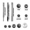 Jagowa 12 Sets Snap Fasteners Kit Press Studs Cap Button