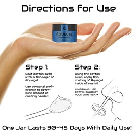 Aquegel Nasal Moisturizer (Original Unscented), 12-Hour Nasal Moisture Relief, Water Based Nose Gel, Oxygen Therapy Nasal Moisturizer, Dry Nose, Nasal Dryness, Nosebleeds, Cannula, Saline Nasal Gel