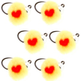 The Fly Fishing Place Tungsten Bead Barbless Euro Jig Oregon Cheese Egg Czech Nymph Flies, Size 14, 6-Pack