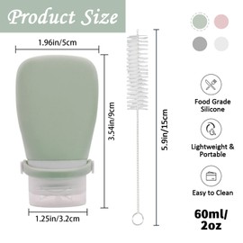 TACYKIBD 4Pcs Salad Dressing Container to Go, Mini Squeeze Bottles for Sauces, Small Condiment Bottles, Travel Condiment Containers for Lunch with 2Pcs Cleaning Brush(2oz, Bandage)